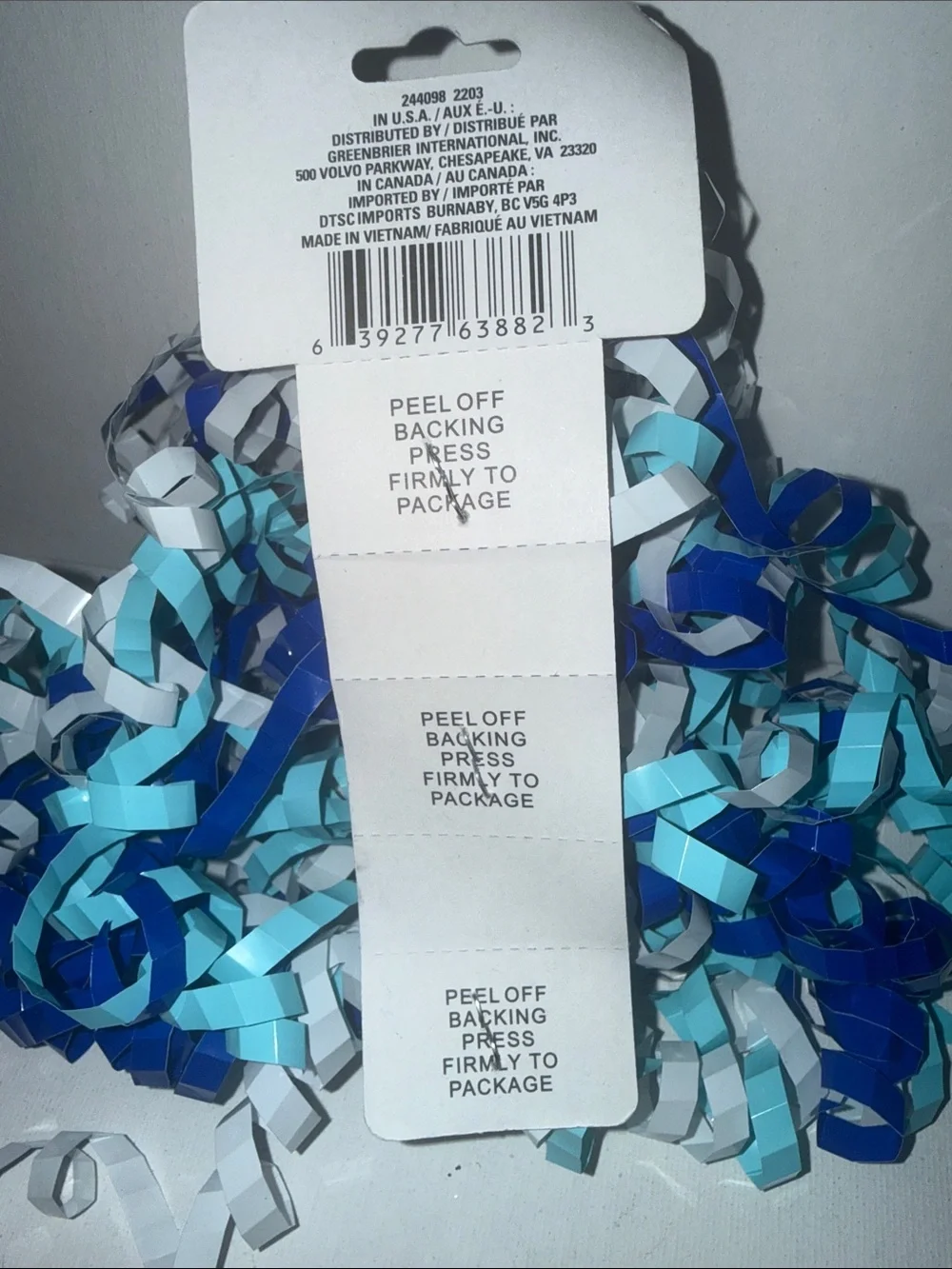 H&M Blue, Light Blue & White Party Curly Ribbon Mix